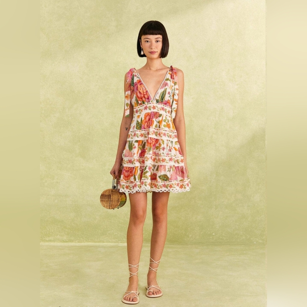 Farm Rio Macaw Bloom Mini Dress Size Small